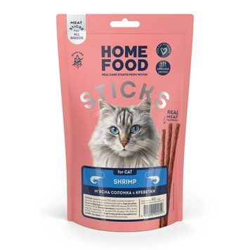 Ласощі для котів HOME FOOD М&rsquo;ясна соломка з креветки, 40 г