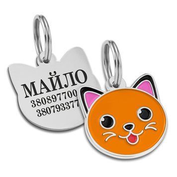 Емальований Адресник BronzeDog Котик Помаранчевий S(95314)