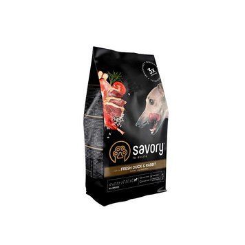 Корм сухий Savory Adult All Breeds rich in Fresh Duck & Rabbit для собак усіх порід зі свіжою качкою та кроликом 1 кг