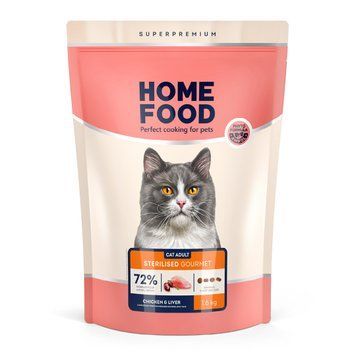 Сухий корм HOME FOOD для вибагливих стерилізованих/кастрованих дорослих котів, 1.6 кг